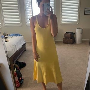 Revolve Amuse Society yellow ribbed midi dress